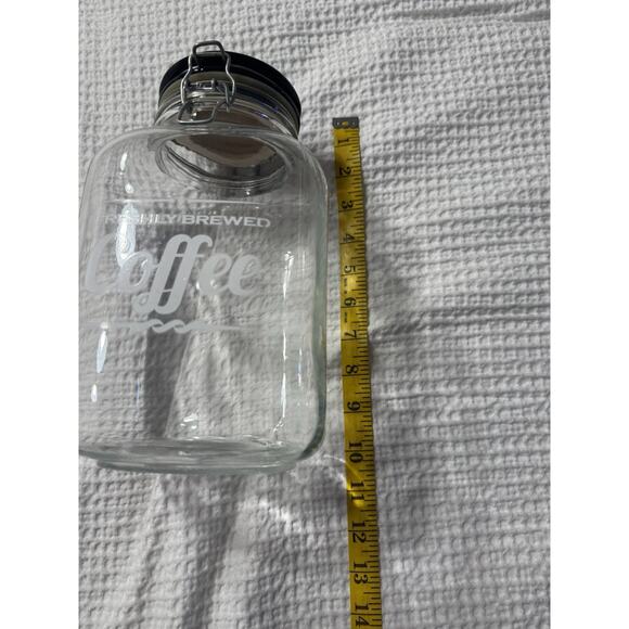 Large Glass Airtight Storage Jar Freshly Brewed Coffee Canister Flip top Lid - Picture 3 of 4